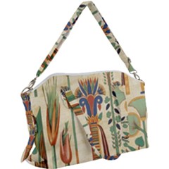 Egyptian Paper Papyrus Hieroglyphs Canvas Crossbody Bag by Mog4mog4