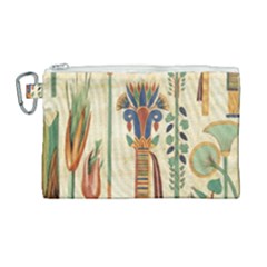 Egyptian Paper Papyrus Hieroglyphs Canvas Cosmetic Bag (large) by Mog4mog4