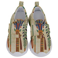 Egyptian Paper Papyrus Hieroglyphs Kids  Velcro No Lace Shoes