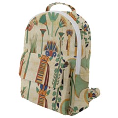 Egyptian Paper Papyrus Hieroglyphs Flap Pocket Backpack (small) by Mog4mog4