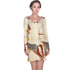 Egyptian Tutunkhamun Pharaoh Design Long Sleeve Nightdress by Mog4mog4