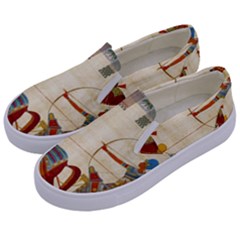 Egyptian Tutunkhamun Pharaoh Design Kids  Canvas Slip Ons by Mog4mog4