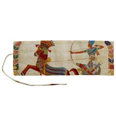 Egyptian Tutunkhamun Pharaoh Design Roll Up Canvas Pencil Holder (m) by Mog4mog4