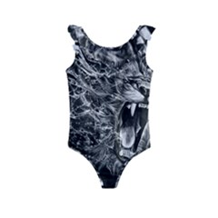 Lion Furious Abstract Desing Furious Kids  Frill Swimsuit by Mog4mog4