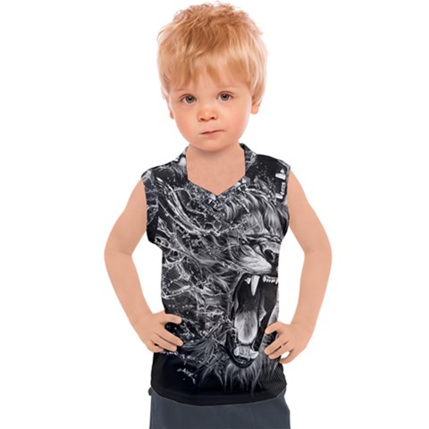 Lion Furious Abstract Desing Furious Kids  Sport Tank Top by Mog4mog4