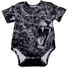 Lion Furious Abstract Desing Furious Baby Short Sleeve Bodysuit by Mog4mog4