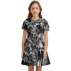 Lion Furious Abstract Desing Furious Kids  Bow Tie Puff Sleeve Dress by Mog4mog4