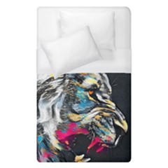 Angry Male Lion Roar Duvet Cover (single Size) by Mog4mog4