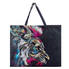 Angry Male Lion Roar Zipper Large Tote Bag by Mog4mog4