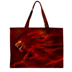 Fire Lion Flames Light Mystical Dangerous Wild Zipper Mini Tote Bag by Mog4mog4