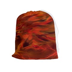 Fire Lion Flames Light Mystical Dangerous Wild Drawstring Pouch (xl)