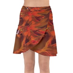 Fire Lion Flames Light Mystical Dangerous Wild Wrap Front Skirt by Mog4mog4