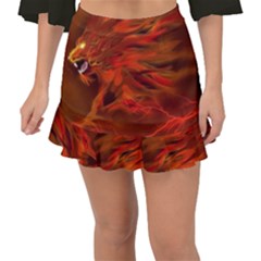 Fire Lion Flames Light Mystical Dangerous Wild Fishtail Mini Chiffon Skirt by Mog4mog4