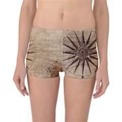 Compass Map Nautical Antique Reversible Boyleg Bikini Bottoms