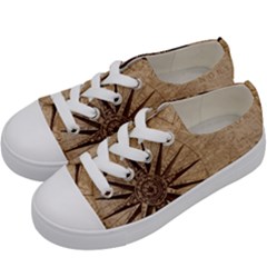 Compass Map Nautical Antique Kids  Low Top Canvas Sneakers by Mog4mog4