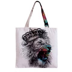 Lion King Head Zipper Grocery Tote Bag by Mog4mog4