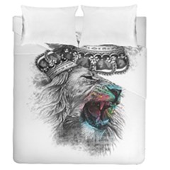 Lion King Head Duvet Cover Double Side (queen Size) by Mog4mog4