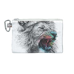 Lion King Head Canvas Cosmetic Bag (medium) by Mog4mog4