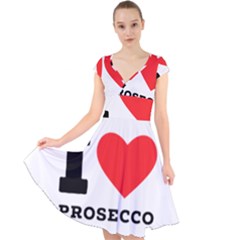 I Love Prosecco Cap Sleeve Front Wrap Midi Dress by ilovewhateva