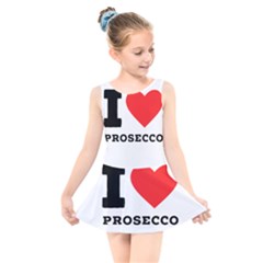 I Love Prosecco Kids  Skater Dress Swimsuit by ilovewhateva