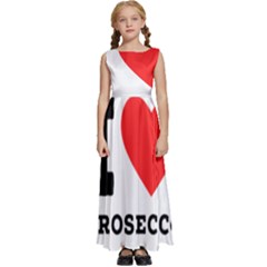 I Love Prosecco Kids  Satin Sleeveless Maxi Dress by ilovewhateva