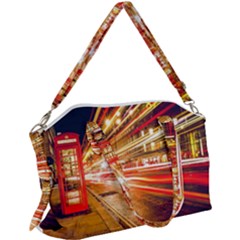 Telephone Booth Red London England Canvas Crossbody Bag by Mog4mog4