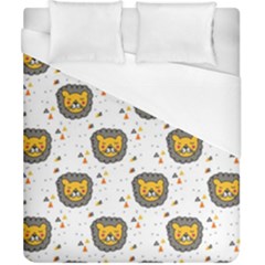 Lion Heads Pattern Design Doodle Duvet Cover (california King Size) by Mog4mog4