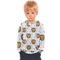 Lion Heads Pattern Design Doodle Kids  Overhead Hoodie by Mog4mog4