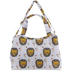 Lion Heads Pattern Design Doodle Double Compartment Shoulder Bag by Mog4mog4