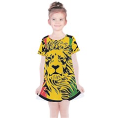 Lion Head Africa Rasta Kids  Simple Cotton Dress by Mog4mog4