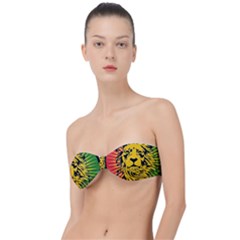 Lion Head Africa Rasta Classic Bandeau Bikini Top  by Mog4mog4