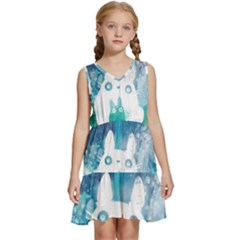 My Neighbor Totoro Kids  Sleeveless Tiered Mini Dress by Mog4mog4