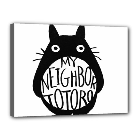 My Neighbor Totoro Black And White Canvas 16  X 12  (stretched) by Mog4mog4