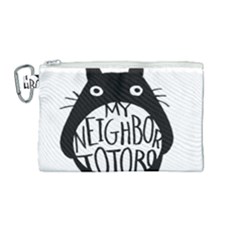 My Neighbor Totoro Black And White Canvas Cosmetic Bag (medium) by Mog4mog4