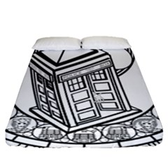 Bad Wolf Tardis Art Drawing Doctor Who Fitted Sheet (queen Size) by Mog4mog4