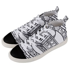 Bad Wolf Tardis Art Drawing Doctor Who Men s Mid-top Canvas Sneakers