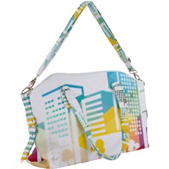 Silhouette Cityscape Building Icon Color City Canvas Crossbody Bag by Mog4mog4