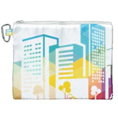 Silhouette Cityscape Building Icon Color City Canvas Cosmetic Bag (xxl) by Mog4mog4