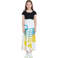 Silhouette Cityscape Building Icon Color City Kids  Flared Maxi Skirt