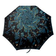 Hogwarts Castle Van Gogh Folding Umbrellas by Mog4mog4
