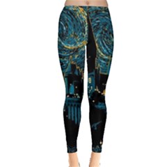 Hogwarts Castle Van Gogh Leggings  by Mog4mog4