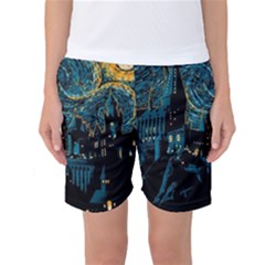 Hogwarts Castle Van Gogh Women s Basketball Shorts by Mog4mog4