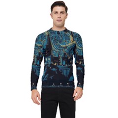 Hogwarts Castle Van Gogh Men s Long Sleeve Rash Guard by Mog4mog4