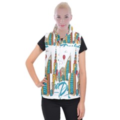 Burj Khalifa Skyline Clip Art Drawing Comic World Women s Button Up Vest by Mog4mog4