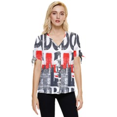 Big Ben City Of London Bow Sleeve Button Up Top by Mog4mog4