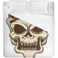 Motorcycle Helmet Skull Clip Art Cranial Skeleton Duvet Cover (king Size) by Mog4mog4