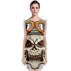 Motorcycle Helmet Skull Clip Art Cranial Skeleton Classic Sleeveless Midi Dress