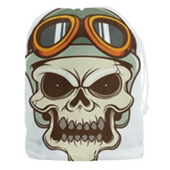 Motorcycle Helmet Skull Clip Art Cranial Skeleton Drawstring Pouch (3xl)