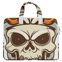 Motorcycle Helmet Skull Clip Art Cranial Skeleton Macbook Pro 13  Double Pocket Laptop Bag by Mog4mog4