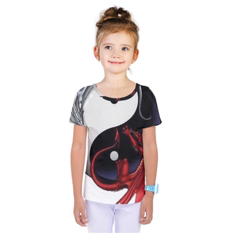 Yin And Yang Chinese Dragon Kids  One Piece Tee by Mog4mog4